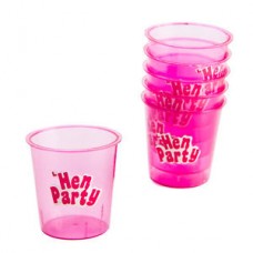 Shot Glass -Hens Party 6pk Pink