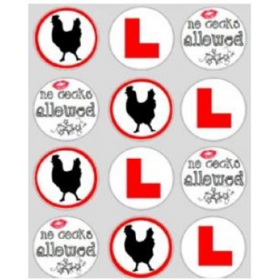 Wafer Cupcake Toppers - No Cocks Allowed Mix
