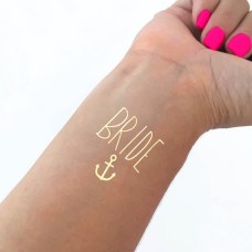 Temporary Tattoo Gold - Bride with Anchor