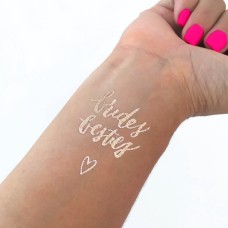 Temporary Tattoo Gold - Bride's Besties with a Love Heart