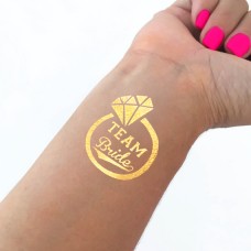 Temporary Tattoo Gold - Team Bride in a Ring 