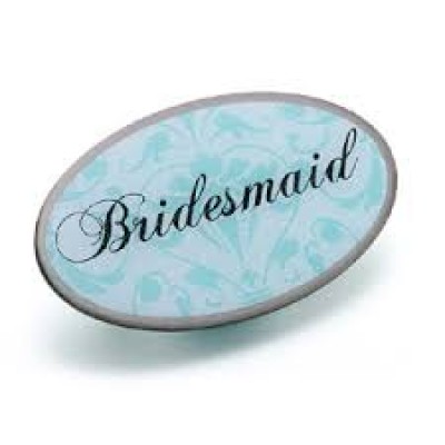 Aqua Pin Badge - Bridesmaid