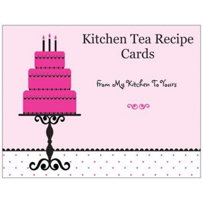 Kitchen Tea Recipe Cards - Pink Cake