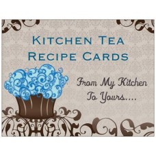 Kitchen Tea Recipe Cards - Blue Cupcake