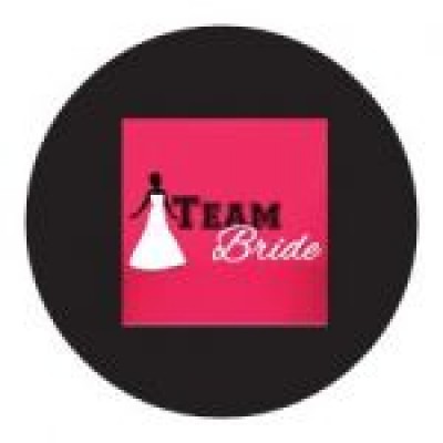 Round sticker - Team Bride Black and Pink