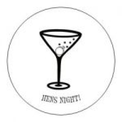 Round sticker - Hens Night Martini White